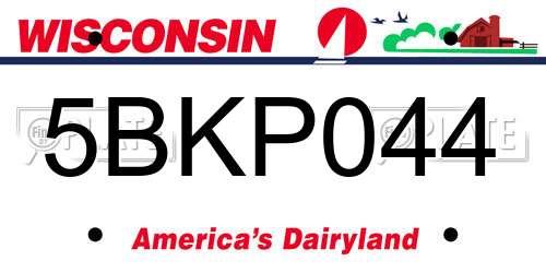 5BKP044 Wisconsin License Plate
