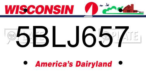 5BLJ657 Wisconsin License Plate