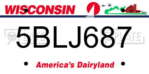 5BLJ687 Wisconsin License Plate