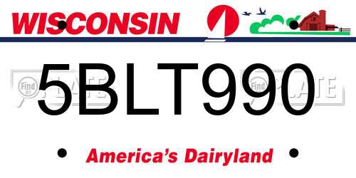 5BLT990 Wisconsin License Plate