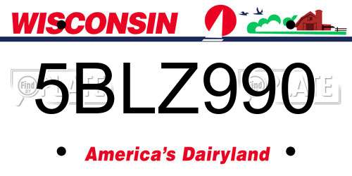 5BLZ990 Wisconsin License Plate