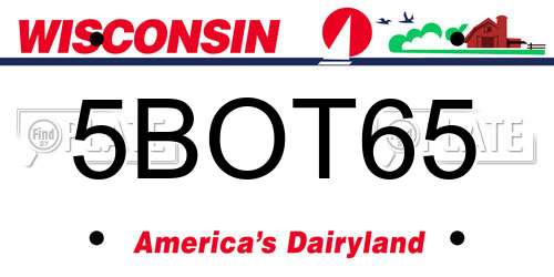 5BOT65 Wisconsin License Plate