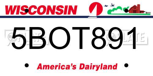 5BOT891 Wisconsin License Plate