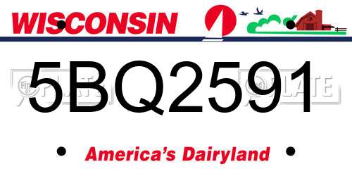 5BQ2591 Wisconsin License Plate