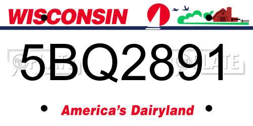 5BQ2891 Wisconsin License Plate