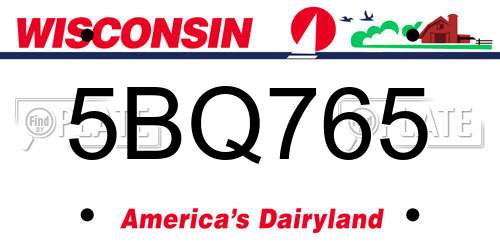5BQ765 Wisconsin License Plate