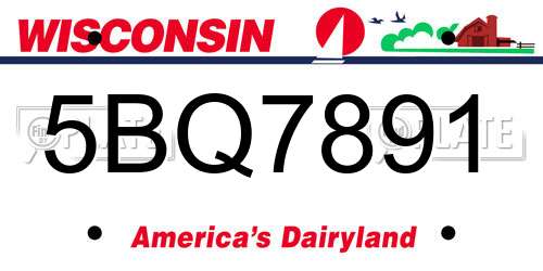 5BQ7891 Wisconsin License Plate