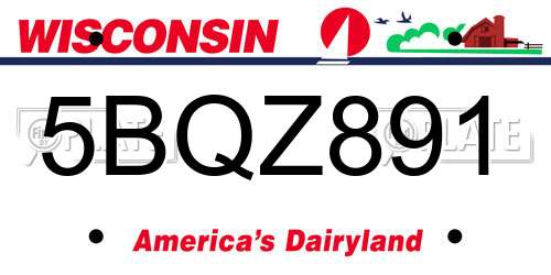 5BQZ891 Wisconsin License Plate