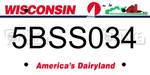 5BSS034 Wisconsin License Plate