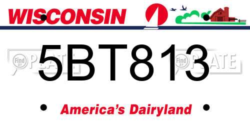 5BT813 Wisconsin License Plate