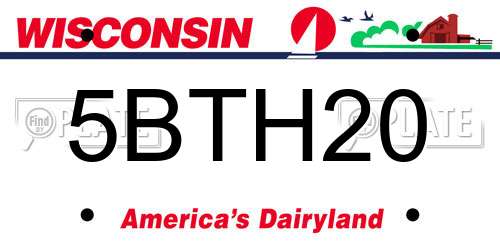 5BTH20 Wisconsin License Plate