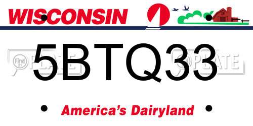 5BTQ33 Wisconsin License Plate