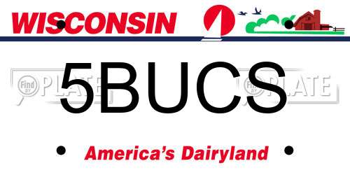 5BUCS Wisconsin License Plate