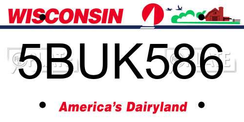 5BUK586 Wisconsin License Plate