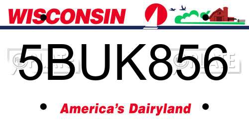 5BUK856 Wisconsin License Plate