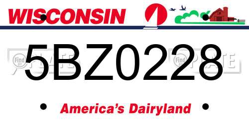 5BZ0228 Wisconsin License Plate