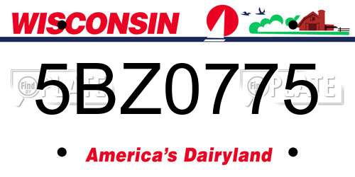 5BZ0775 Wisconsin License Plate