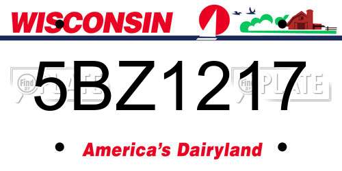 5BZ1217 Wisconsin License Plate