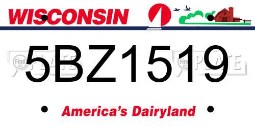 5BZ1519 Wisconsin License Plate