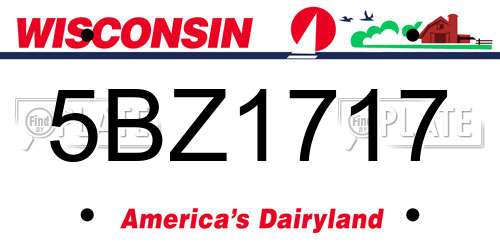 5BZ1717 Wisconsin License Plate