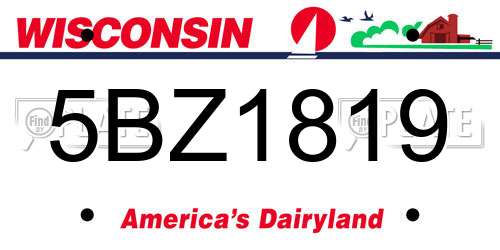 5BZ1819 Wisconsin License Plate