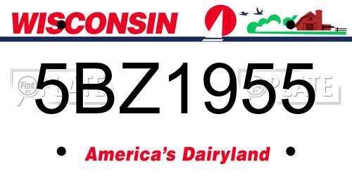5BZ1955 Wisconsin License Plate