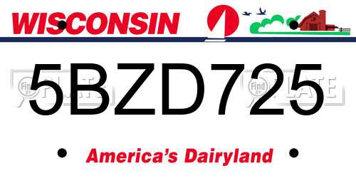 5BZD725 Wisconsin License Plate