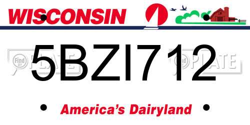 5BZI712 Wisconsin License Plate