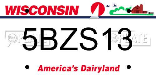 5BZS13 Wisconsin License Plate