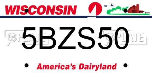 5BZS50 Wisconsin License Plate