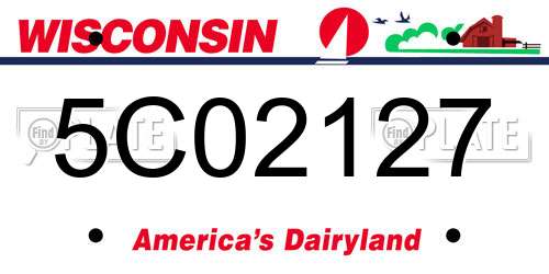 5C02127 Wisconsin License Plate