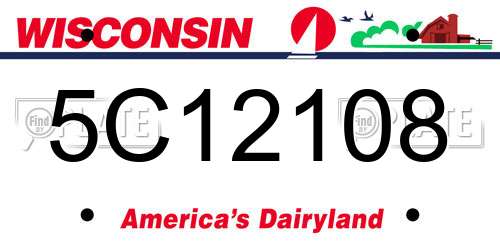 5C12108 Wisconsin License Plate