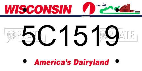 5C1519 Wisconsin License Plate
