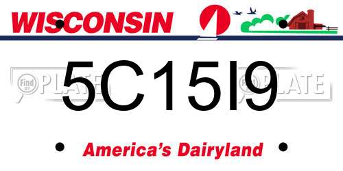 5C15I9 Wisconsin License Plate
