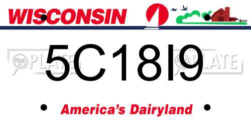 5C18I9 Wisconsin License Plate
