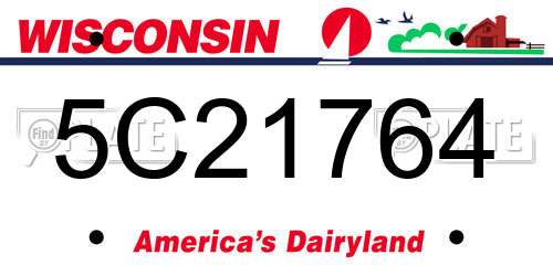 5C21764 Wisconsin License Plate