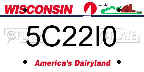 5C22I0 Wisconsin License Plate