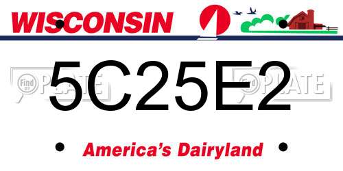 5C25E2 Wisconsin License Plate