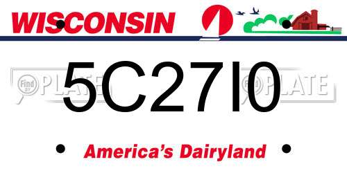 5C27I0 Wisconsin License Plate