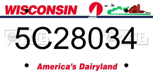 5C28034 Wisconsin License Plate