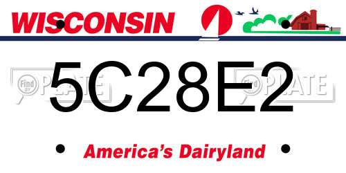 5C28E2 Wisconsin License Plate