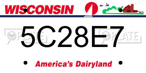 5C28E7 Wisconsin License Plate