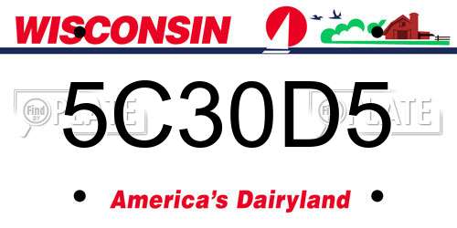 5C30D5 Wisconsin License Plate