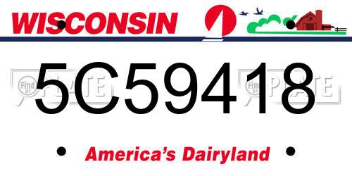 5C59418 Wisconsin License Plate