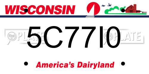 5C77I0 Wisconsin License Plate