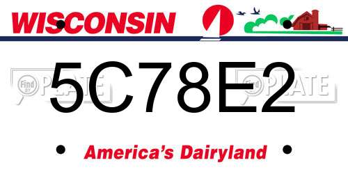 5C78E2 Wisconsin License Plate