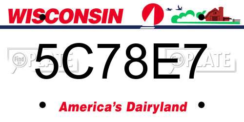 5C78E7 Wisconsin License Plate