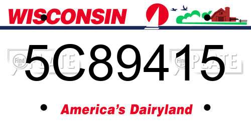 5C89415 Wisconsin License Plate