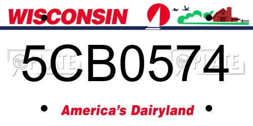 5CB0574 Wisconsin License Plate
