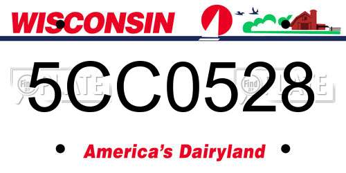 5CC0528 Wisconsin License Plate